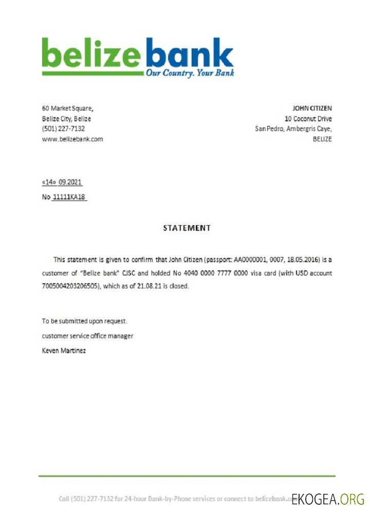 Référence Belize , Belizebank , closure